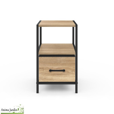 Lot de 2 tables de chevets bois et noir - Iris