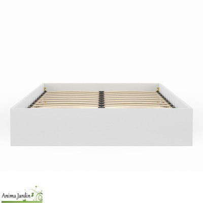 Lit coffre 160x200 cm avec sommier - Bois blanc - Malta