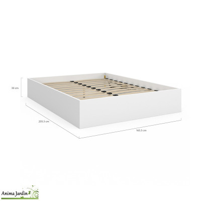 Lit coffre 160x200 cm avec sommier - Bois blanc - Malta