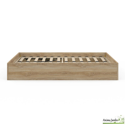 Lit coffre 160x200 cm avec sommier - Bois - Malta