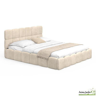 Lit coffre 160x200 cm avec sommier - Velours - Bubble