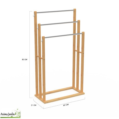 Porte serviette 3 niveaux en bambou - Maya