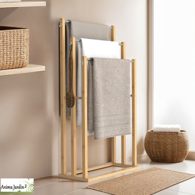 Porte serviette 3 niveaux en bambou - Maya