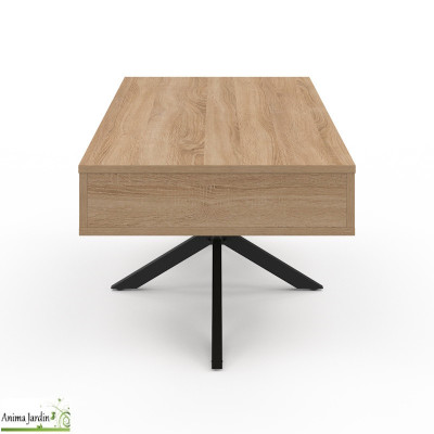 Table basse rectangulaire avec plateau relevable - Bois et noir - Spider