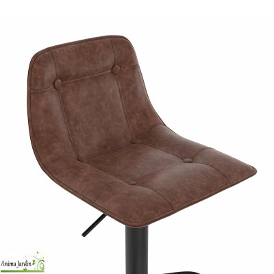 Lot de 4 chaises hautes réglables - Cuir marron - Edison
