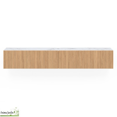 Meuble Tv suspendu - Bois et Marbre - Marceau