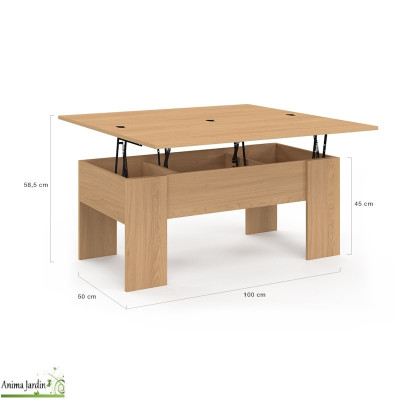 Table basse avec plateau relevable - Bois - Albane