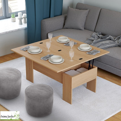 Table basse avec plateau relevable - Bois - Albane