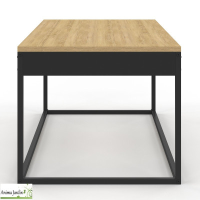 Table basse avec plateau relevable - Bois et Métal - Memphis