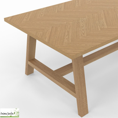 Table basse rectangulaire en bois- Effet chevron - Gustave