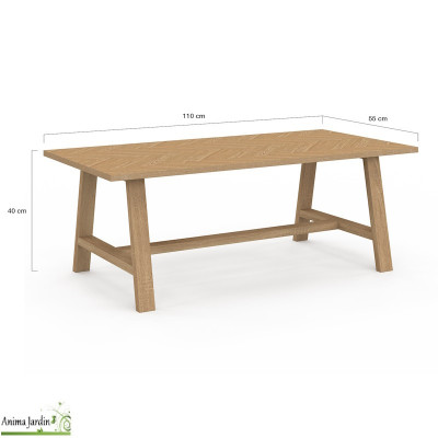 Table basse rectangulaire en bois- Effet chevron - Gustave