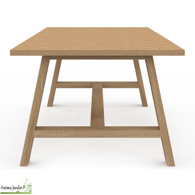 Table basse rectangulaire en bois- Effet chevron - Gustave