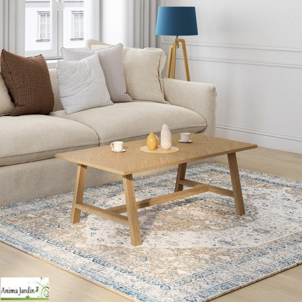 Table basse rectangulaire en bois - Effet chevron - Gustave