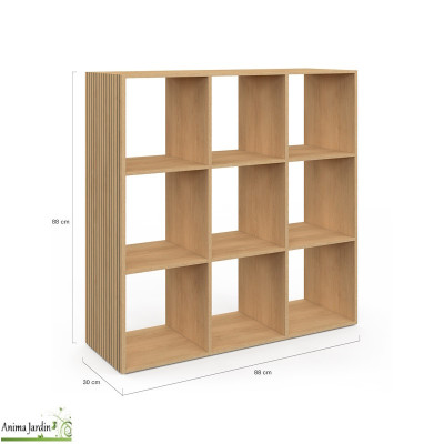 Meuble de rangement cube 9 cases - Bois - Faustin