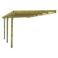 Carport adossé 1 voiture. 300 x 524cm H 258 cm 15.72 m2 CA0750, pas cher