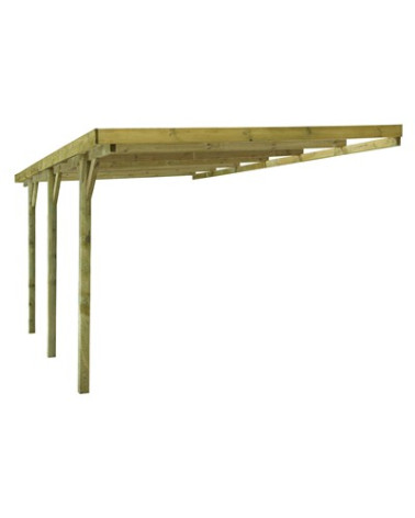 Carport adossé 1 voiture. 300 x 524cm H 258 cm 15.72 m2  CA0750, pas cher