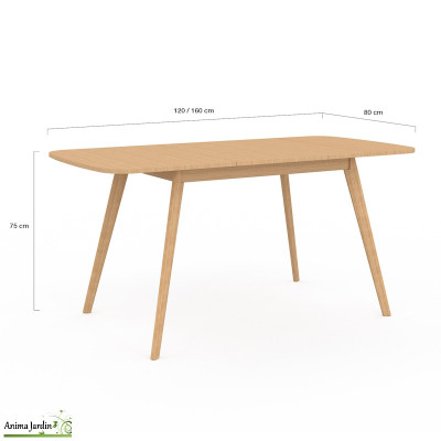 Table à manger extensible 120-160 cm - Bois - Venezia