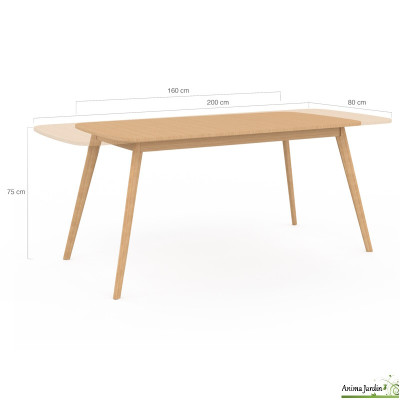 Table à manger extensible 160-200 cm - Bois - Venezia