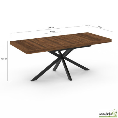 Table à manger extensible 160-200 cm - Bois noyer - Spider