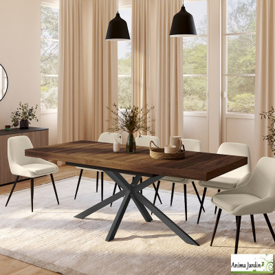 Table à manger extensible 160-200 cm - Bois noyer - Spider