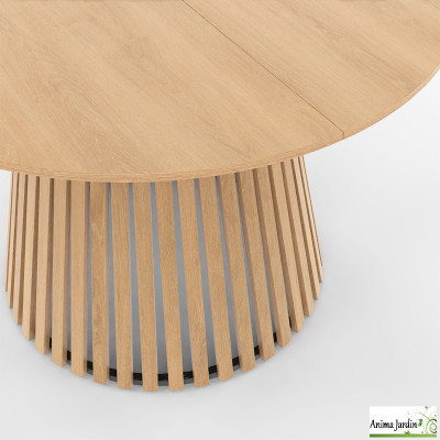 Table à manger 110 cm - Latte de bois - Camelia