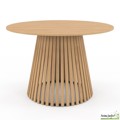Table à manger 110 cm - Latte de bois - Camelia
