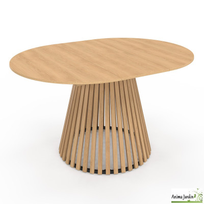 Table à manger extensible 110-150 cm - Latte de bois - Camelia