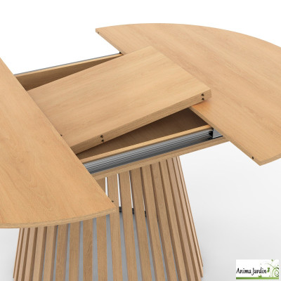 Table à manger extensible 110-150 cm - Latte de bois - Camelia