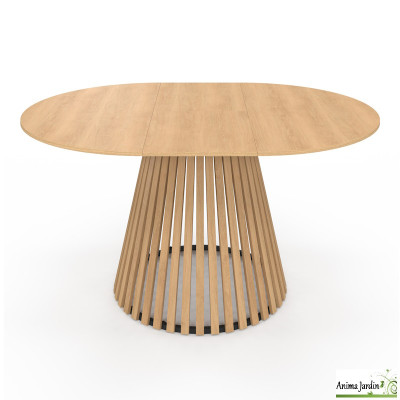 Table à manger extensible 110-150 cm - Latte de bois - Camelia