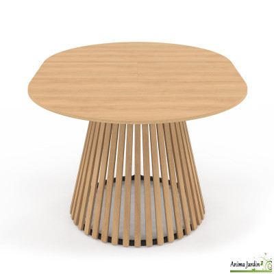 Table à manger extensible 110-150 cm - Latte de bois - Camelia