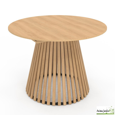 Table à manger extensible 110-150 cm - Latte de bois - Camelia