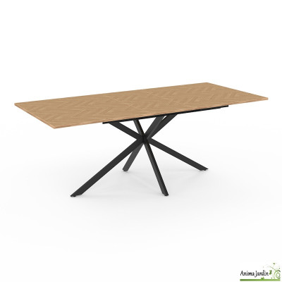 Table à manger extensible 160-200 cm - Effet chevron bois - Bobo