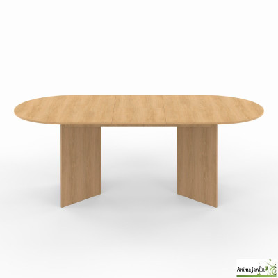 Table à manger extensible 160-200 cm - Effet hêtre - Gabin