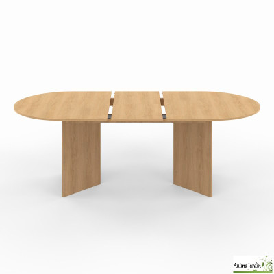 Table à manger extensible 160-200 cm - Effet hêtre - Gabin