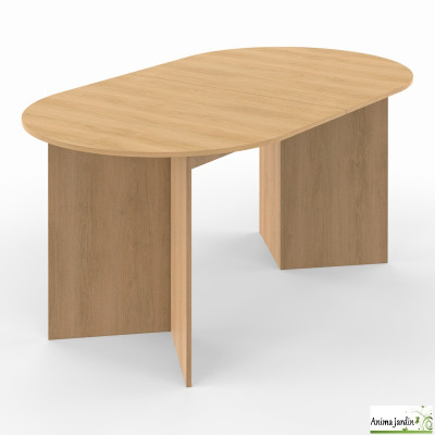 Table à manger extensible 160-200 cm - Effet hêtre - Gabin