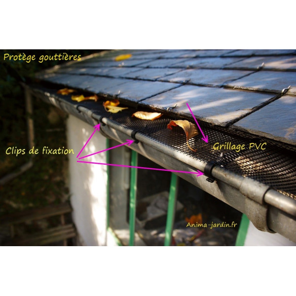 Protection pour gouttière, grillage PVC solide, anti-feuilles mortes, nortène