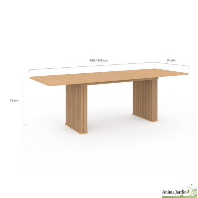 Table à manger extensible 160-240 cm - Bois - Faustin