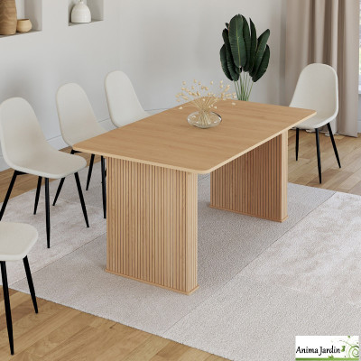 Table à manger extensible 160-240 cm - Bois - Faustin