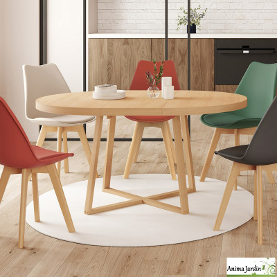 Table à manger extensible 110-150 cm - Bois - Sana