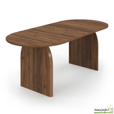 Table à manger extensible 160-200 cm - Bois noyer - Japandi