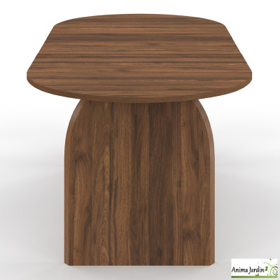 Table à manger extensible 160-200 cm - Bois noyer - Japandi