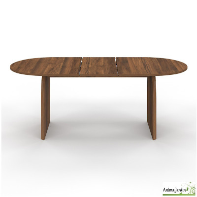 Table à manger extensible 160-200 cm - Bois noyer - Japandi