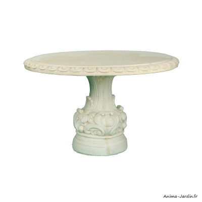 Table en pierre reconstituée, Ø100 cm, H.75 cm, table de jardin