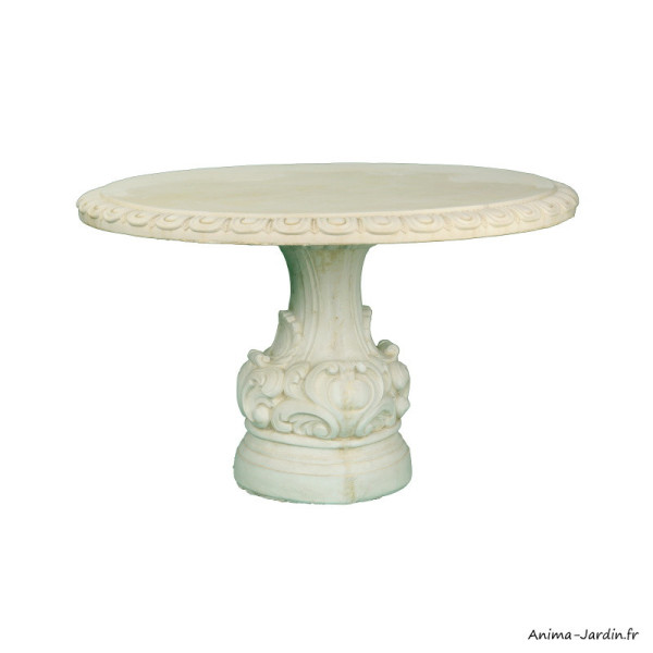 Table en pierre reconstituée, Ø100 cm, H.75 cm, table de jardin