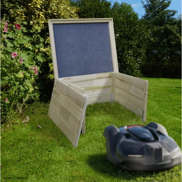 Abri en bois pour robot tondeuse, Darton, 87,2 x 77 x 52 cm