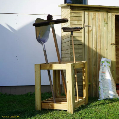 Range outils 16 cases, Rena, 60 x 60 x 75 cm, rangement jardin