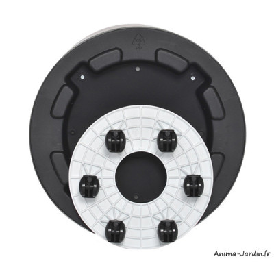 Support à roulettes encastrable, 6 roulettes, pour pot Riviera, blanc, Ø 26,5 cm