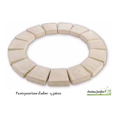 Pavé tour d'arbre en pierre reconstituée, bordure, béton préssé, achat