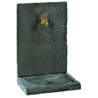 FONTAINE MURALE 74cm GM ARDOISEE NOIRE  pierre reconstituée 017230