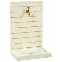 Fontaine décorative à deux vasques ton blanc avec pompe Hairie Grandon - Ø  76 x H 98 cm : Fontaines HAIRIE GRANDON jardin - botanic®